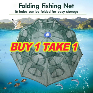 【BUY 1 TAKE 1】Automatic Folding Umbrella Fish Net Shrimp Cage Crab Fish Trap Cast Fish Net Shrimp Fishing Tool Folding Fish Net Shrimp Cage Crab Trap Cast Fishing Tool 4 8 16 Holes Traptype Fishing