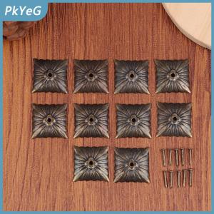 PkYeG 10PCS Hộp gỗ góc Antique Brass bọc trang trí đối với trang sức ngực Quà Tặng rượu vang trường hợp bảo vệ phần cứng