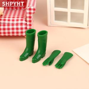 [COD] SHPYHT TOY 1Set 1:12 Dollhouse Miniature Rain Boots Gardening Gloves Gloves Baking Gloves Laundry Mitts Model Farm Decor Toy
