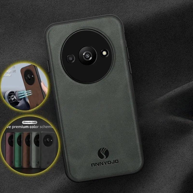 RedmiA3 Matte PU Leather Casing For Xiaomi Redmi A3 4G 2024 Red Mi