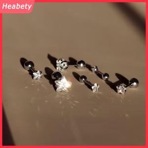 Heabety  316L thép không gỉ Helix  Sao Bông tai phụ nữ 1PC xu hướng Zircon Thùy rook sụn tai trang sức phụ kiện cơ thể