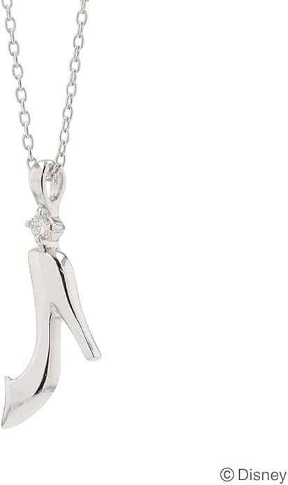 [Disney] Cinderella Princess Pendant Necklace 10K White Gold Diamond Popular Glass Slipper OPCDS20228 from Japan ZZZ TKZ · v9