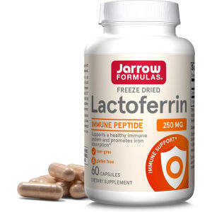 Jarrow Formulas 250mg Freeze-Dried Lactoferrin 60 Capsules Natural Immune Support Supplement Promote Iron Absorption Non-GMO Gluten Free Daily Wellness Capsule