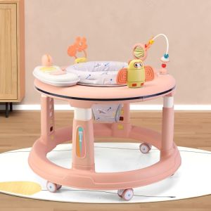 Baby walker Adjustable Heights with Lights and Music Rotate at any Angle Multifunctional Safety Learning Walker
