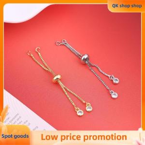 ✨QK shop✨ Adjustable Ring Slider Chain With Rubber Beads DIY Connector Pendants Bracelets Jewelry Making Material