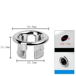 Sink Hole Overflow Cover for Kitchen Bathroom Basin Trim Bath Drain Cap Sink Wash Basin Round Overflow Ring Plug