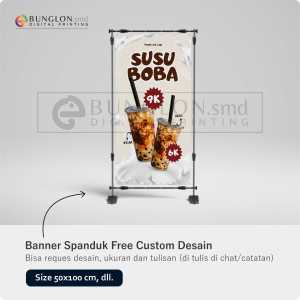 PRINT CETAK SPANDUK BANNER SUSU BOBA FREE DESAIN
