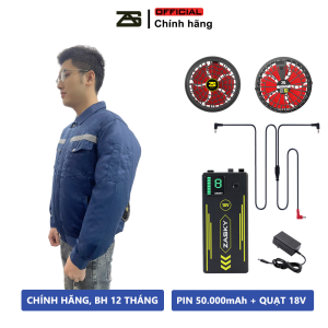 [TẶNG QUÀ] Bộ Áo Điều Hoà Nhật Bản Gắn Quạt Gió Công Suất Cao 18V PIN 50.000mAh Áo Làm Mát Sử Dụng Cho Công Nhân Lao Động Mùa Nóng BH 12 Tháng