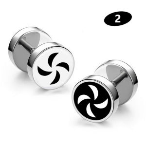 Bravego ต่างหูสตั๊ดผู้หญิงไทเทเนียมต่างหูชาย MODE Korea 1คู่