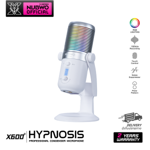 NUBWO ไมโครโฟน X600+ HYPNOSIS  Microphone แคสเกมส์ สำหรับสตรีมมิ่ง ไมค์อัดเสียง มีไฟ RGB สินค้ารับประกัน 2 ปี