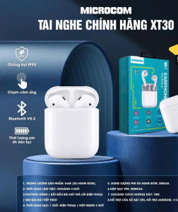 Tai nghe bluetooth XT30 chính hãng microcom âm thanh to pin 3-4h liên tục đàm thoạinghe nhạc