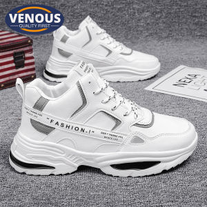 2024 New Korean Style Shoes for Men on Sale Original Casual Rubber Mens Shoes Height Increase 4CM High Cut Men Sneakers Fashion Mens Running Shoes Jogging PU Leather Sneakers for Men