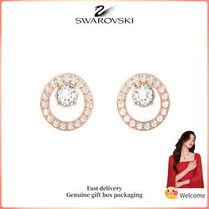 ♈Swarovski♈ Womens Fashion Earrings Small Round Earrings Rose Gold Creative White Diamond Valentines Day Gift Birthday Gift