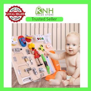 2021 Childrens Montessori Early Learning Puzzle Unlocking Busy Board Learning & Education Basic & Life Skills Toys