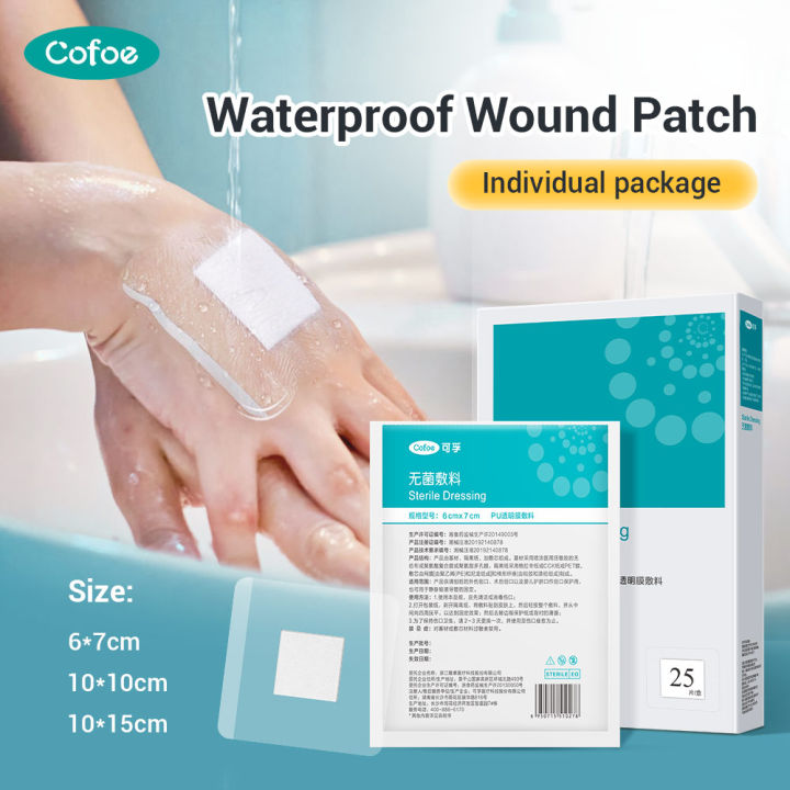 Cofoe Waterproof Medical Sterile Wound Dressing Stickers Tegader Film Patch Breathable Adhesive Dressing Gauze Pad Kit Wound Band Aid Disposable Cotton Type Transparent Wound Dressing Scar Covering Bandage Plaster Set