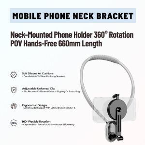 Penyangga Leher Telefon Magnetic 360° POV Vlog Holder | Neck Mount Stand for Phone & Action Camera Bracket SCS-NH001