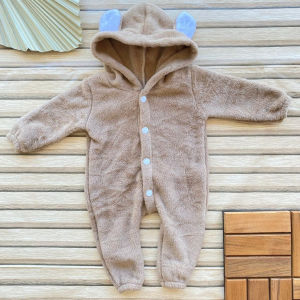 Jaket Romper Anak Newborn Karakter Animal Lembut Tebal 0 - 12 Bulan