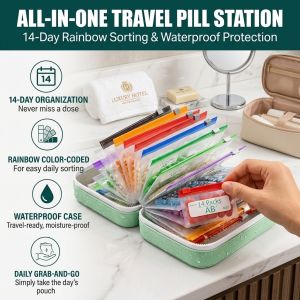 Waterproof Pill Storage Pouch Reusable Zippered Pill Pouch Set Medicine Organizer Travel Use
