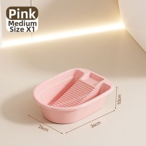 ALLLUCK Thickened Washboard Laundry Basin 2IN1 Large Capacity Underwear Cleaning Basin Practical Non-Slip Laundry Tub Hand Washing Clothes