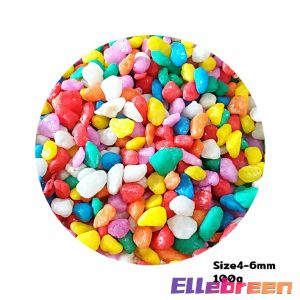 Colorful Pebbles Stones Aquarium fish tank Decoration Artificial flower pot pebbles Home Decor 100g