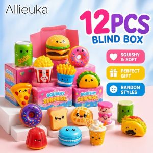 12 Pcs Squishy Toy Blind Box Set Soft Silicone Stress Relief Squeeze Kawaii Desk Decor Gift