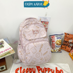Balo đi học nữ balo đi chơi nữ xinh xắn cute hoạ tiết hoạt hình đáng yêu phong cách thời trang size lớn nhiều ngăn CX41