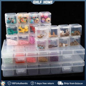 28 Slots Clear Plastic Box Jewelry Diamond Storage Box Home Storage Organization Jewelry Case Adjustable Grids