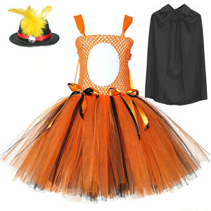 11.11 Classic Animated Cat Character Mesh Tutu Set Detachable Black Cape Decor Hat for Halloween Banquet Carnival Talent Show Outfit h261016