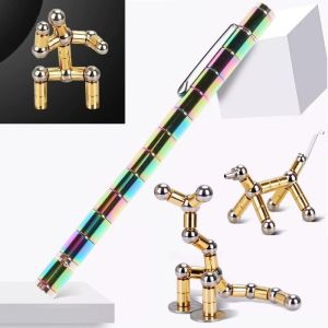 Magnetic Pen Anti Stress Fidget toy Touch Pen Metal Magnet Modular Think Ink Toy Touch Stylus Pen For iPhone iPad Decompression Toy Polar Pen