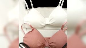 Women beautiful back small chest gathered without traces and steel ring bra