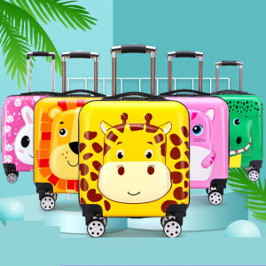 กระเป๋าพกพาขนาด18นิ้วสำหรับเด็กสีเหลืองขนาดเล็กกระเป๋าเดินทางกับล้อเด็กผู้หญิงเด็กน้อยล็อครหัสกระเป๋ากระเป๋าลากใส่ของ Gratis Ongkir