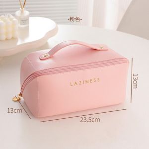 Women Large Capacity Travel Cosmetic Bag Waterproof Leather Makeup Storage Organizer Vanity Toiletry Cases Bathroom Wash Pouch