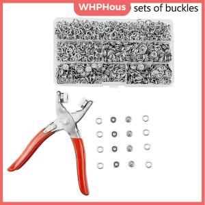 WHPHous Sets Snap Fasteners Kit Tool Metal Snap Buttons Rings with Fastener Pliers Press Tool Kit for Clothing Sewing