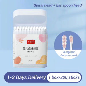 200 pcs/box Baby Swabs: Ear & Nose Cleaning Double-ended Cotton Swabs