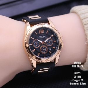 JAM TANGAN FASHION WANITA ROLL KARET CHRONO OFF TANGGAL AKTIF /BISA  BAYAR DI TEMPAT (COD)