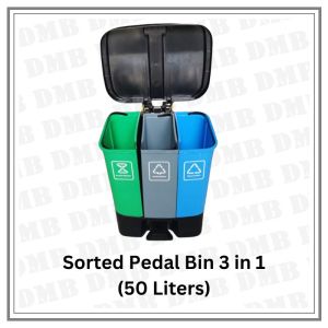 Sorted Pedal Bin 3 in 1- 50 Liters (LD-50F-3)