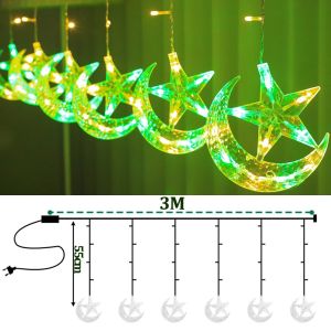 3Color 5M Hari Raya Lights 11Modes LED Lampu Raya Fairy lights Outdoor/Indoor Curtain hari Raya Decoration lights