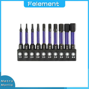10pcs/Set H1.5 - H8 Magnetic Allen Wrench Drill Bit Set Impact Hex Head Screwdriver Bit Set