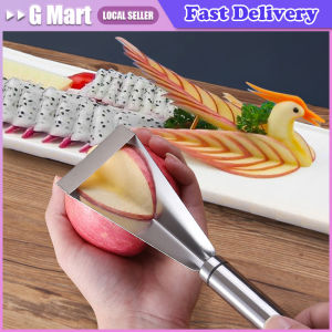 Stainless Steel Apple Pushing Knife Triangular Fruit Carving Knife Vegetable Fruit Peeler Slicer Chef Platter Mould Cooking Tool Fruit-Carving-Knife