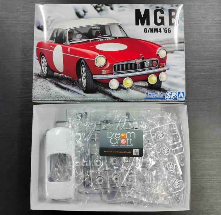 AOSHIMA 1/24 BLMC G/HM4 MG-B CLUB RALLY Ver. '66 (โมเดลรถยนต์ Model ...