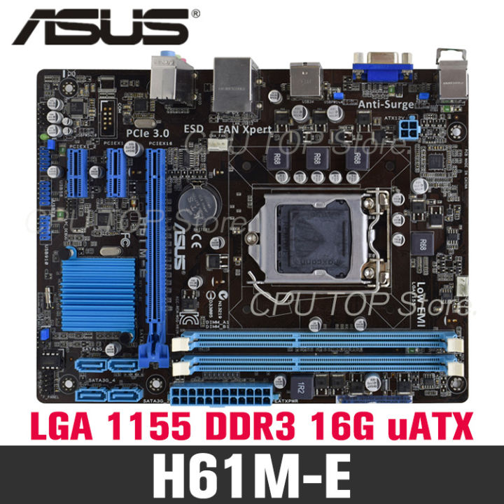 ASUS H61M-E Motherboard DDR3 LGA 1155 for I3 I5 I7 CPU 16GB H61 Used  Desktop Mainboard Lazada PH
