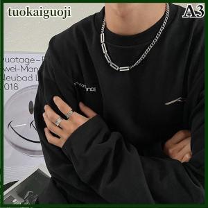 tuokaiguoji ต่างหูทรงสี่เหลี่ยมสีดำแบบเรียบแบรนด์ฮิปฮอปสุดสร้างสรรค์สร้อยคอพร้อมจี้ดีไซน์สุดสร้างสรรค์ทำจากสเตนเลสสตีลสำหรับผู้ชาย