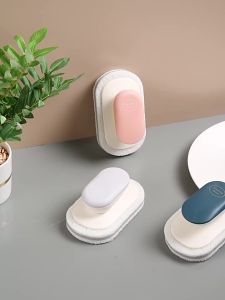 Sponge Cleaning Brush with Handle for Countertops Kitchen and Bathroom Cleaning Brush Scouring Pad for Dishwashing and Pot Cleaning Oil Stain Removal Magic Tool [ Free Shipping ]