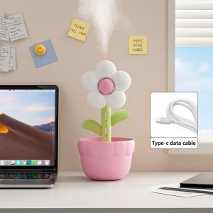 300ML Flower Air Humidifier Night Light Silent Humidifiers Diffuser Bedroom Office Desktop Decoration
