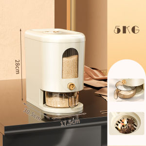 【Ready Stock】Press Rice Bucket Rice Household Insect Proof And Moisture-proof Rice Storage Rice Disp Dispenser and Storage Large Grain Container Storage with Lid Measuring Cylinder Moisture Proof Household Cereal Dispenser Bucket for Kitchen Soybean Corn