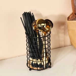 CHENJIE ทนทาน ที่เก็บตะเกียบ แข็งแรง ไม่ซึมน้ำ ตะกร้าระบายน้ำตะเกียบ ใช้ซ้ำได้ ประหยัดพื้นที่ ถังเก็บแปรงแต่งหน้า ของใช้ในห้องน้ำ