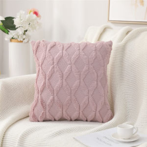 In Style Plush Geometric Cushion Cover Solid Color Sofa Pillowcase Skin Friendly Cushion Case Home Decor A07