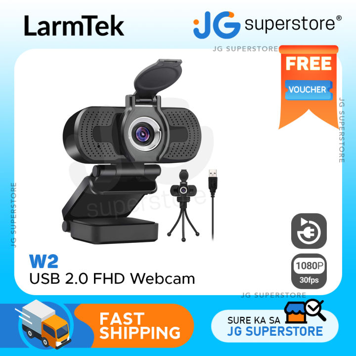 LarmTek W2 FHD 1080p 30fps USB Webcam with Built-In Noise