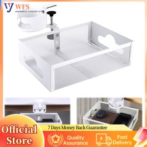 Space Optimization Under Desk Storage Solution with Drawer and Drink Holder for Home Office