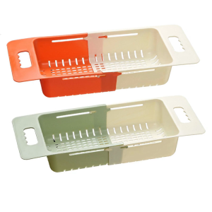 ตะกร้าอ่างล้างจานแบบยืดหยุ่นสำหรับระบายน้ำออกได้เครื่องล้างจานปลอดภัยอ่างล้างหน้า PP